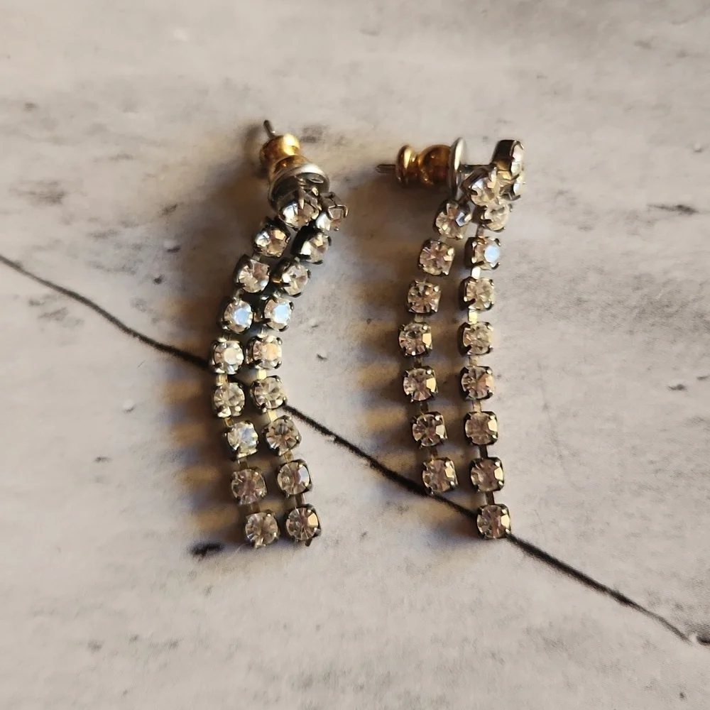 rhinestone drop earrings - Picture 7 of 7